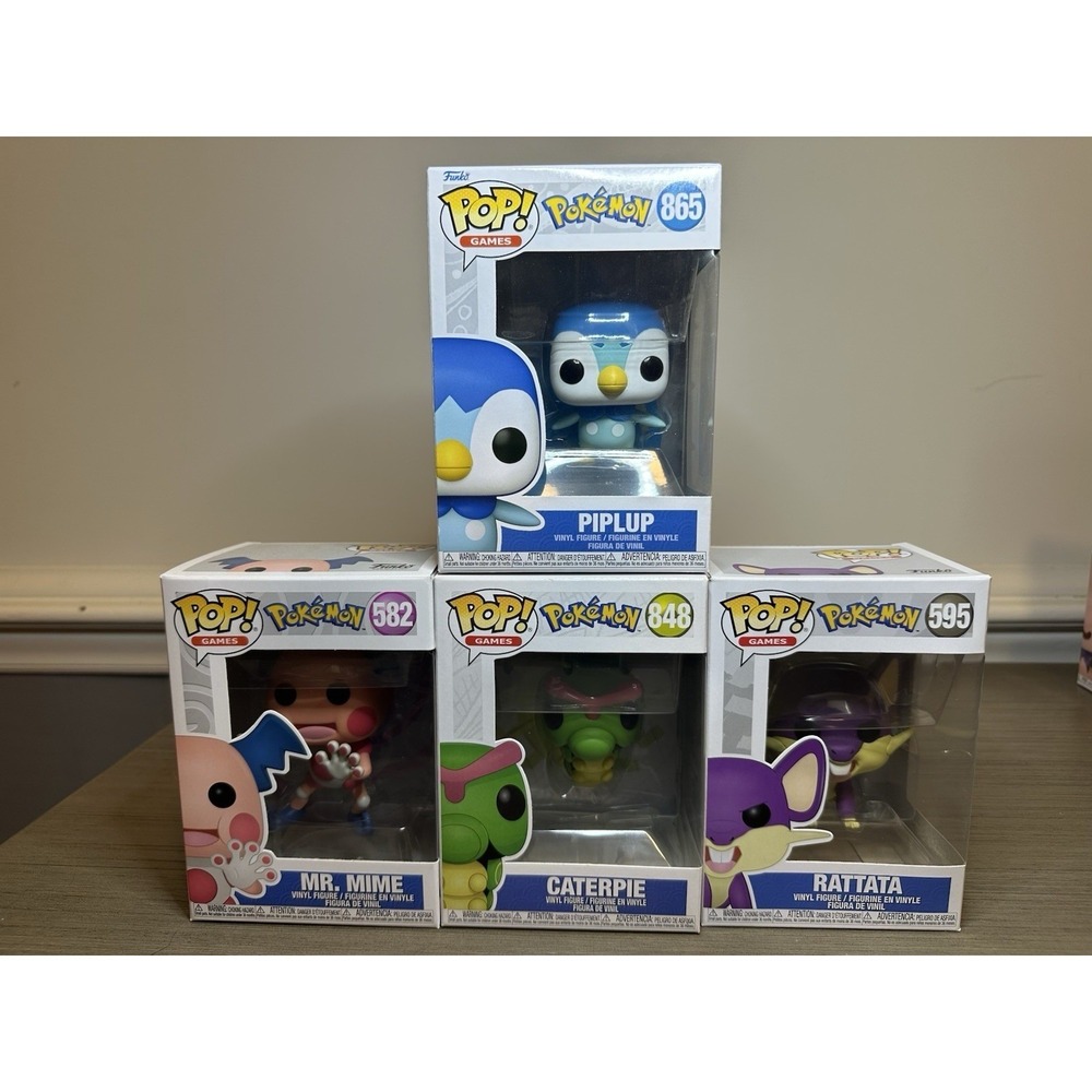 Funko Pop! Vinyl: Pokémon - Piplup / Caterpie / Rattata / Mr. Mime Lot